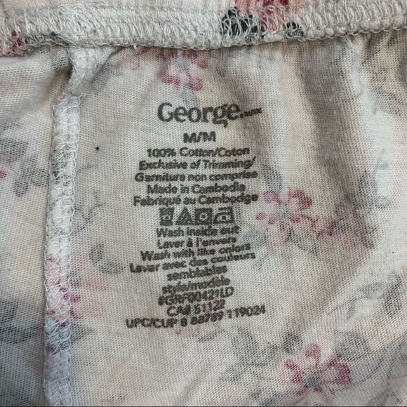 George Jersey Pajama Pant Pink Rose Print Size Medium - Picture 4 of 4